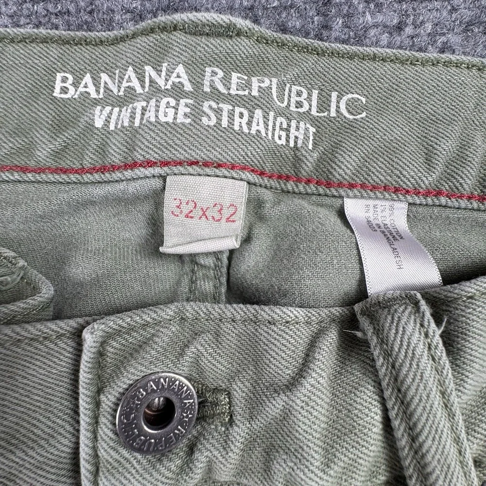 Banana Republic Vintage Straight Jeans Men's 32x32 Green Workwear Heritage